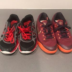 3.5 size boy shoes. Under armor and nike